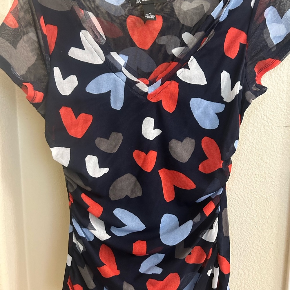 INC Womens heart blouse .